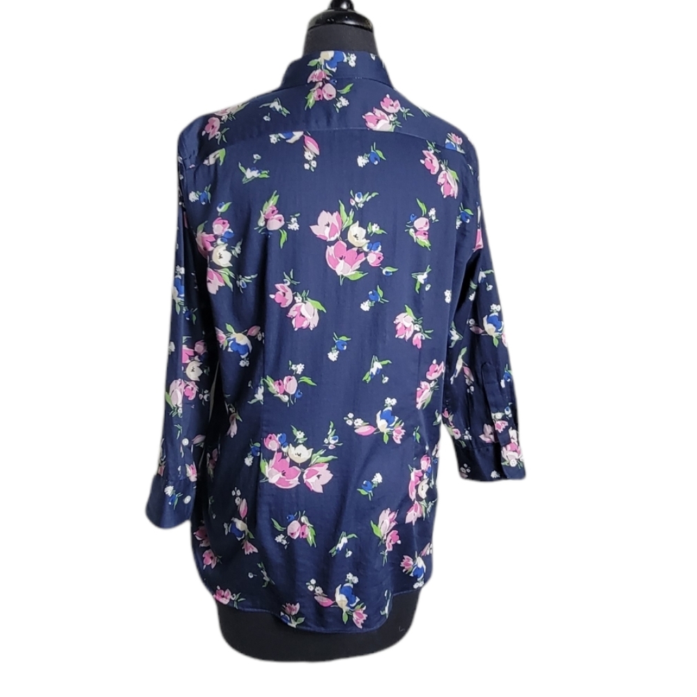 Chaps Button Down Long Sleeve Broadcloth Floral T… - image 2